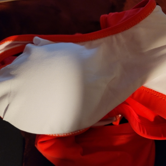 NWT SPORTS BRA BIKINI PADDED SUPPORT HIGH LEG BAYWATCH RED MEDIUM SWIM - Picture 10 of 11